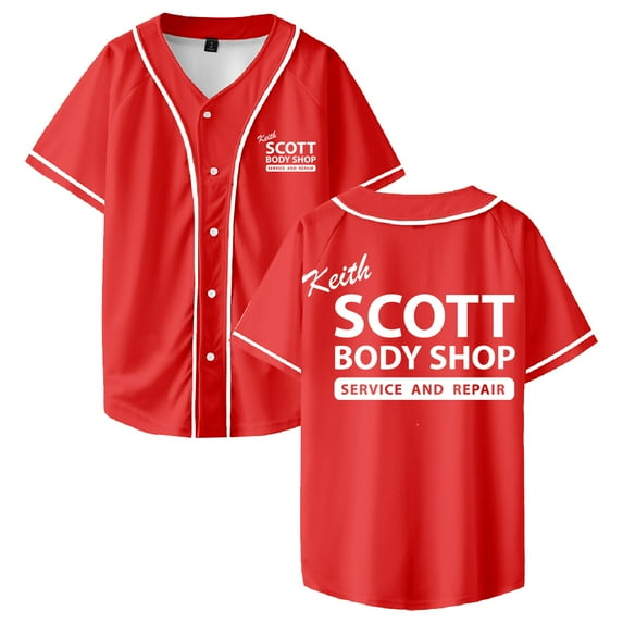 Keith Scott Body Shop One Tree Hill Baseball Jersey Short Sleeve Button-up Shirts Women Men Streetwear Tops