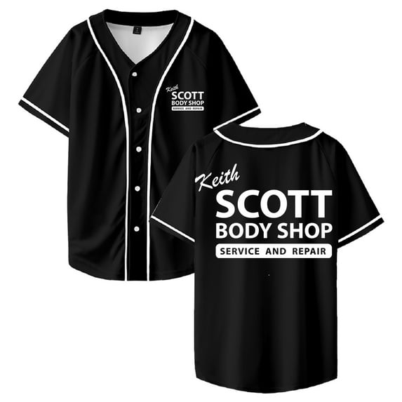 Keith Scott Body Shop One Tree Hill Baseball Jersey Short Sleeve Button-up Shirts Women Men Streetwear Tops