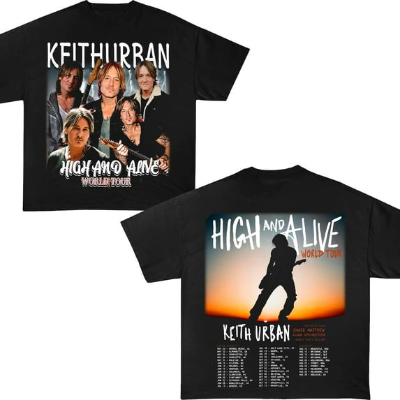 Keith Urban High And Alive Tour 2025 Shirt, Keith Urban 2025 Concert, Keith Urban Fan Shirt,White Color,Size L
