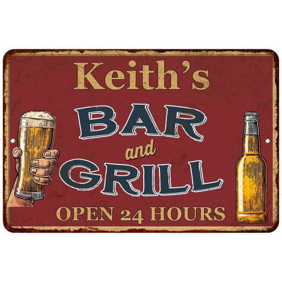 Keith's Red Bar and Grill Rustic Sign Decor 8x12 208120045218