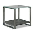 thumbnail image 1 of Kejo 22 Inch Floating End Table, Glass Top, Open Shelf, Brown- Saltoro Sherpi, 1 of 5