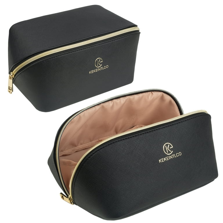 Keke Int’l Cosmetic Bags Portable Makeup Bag Opens Flat for Easy