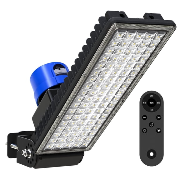 Kekeou 100W AC Powered Parking Lot Light with Photocell & Remote, 6500K Dusk to Dawn IP67 Waterproof Outdoor Barn Light