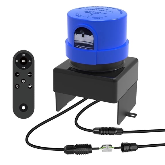 Kekeou Dusk to Dawn Sensor, photocell Sensor for Outdoor Light, Always-on&Timer, 15m Remote, 120-277V