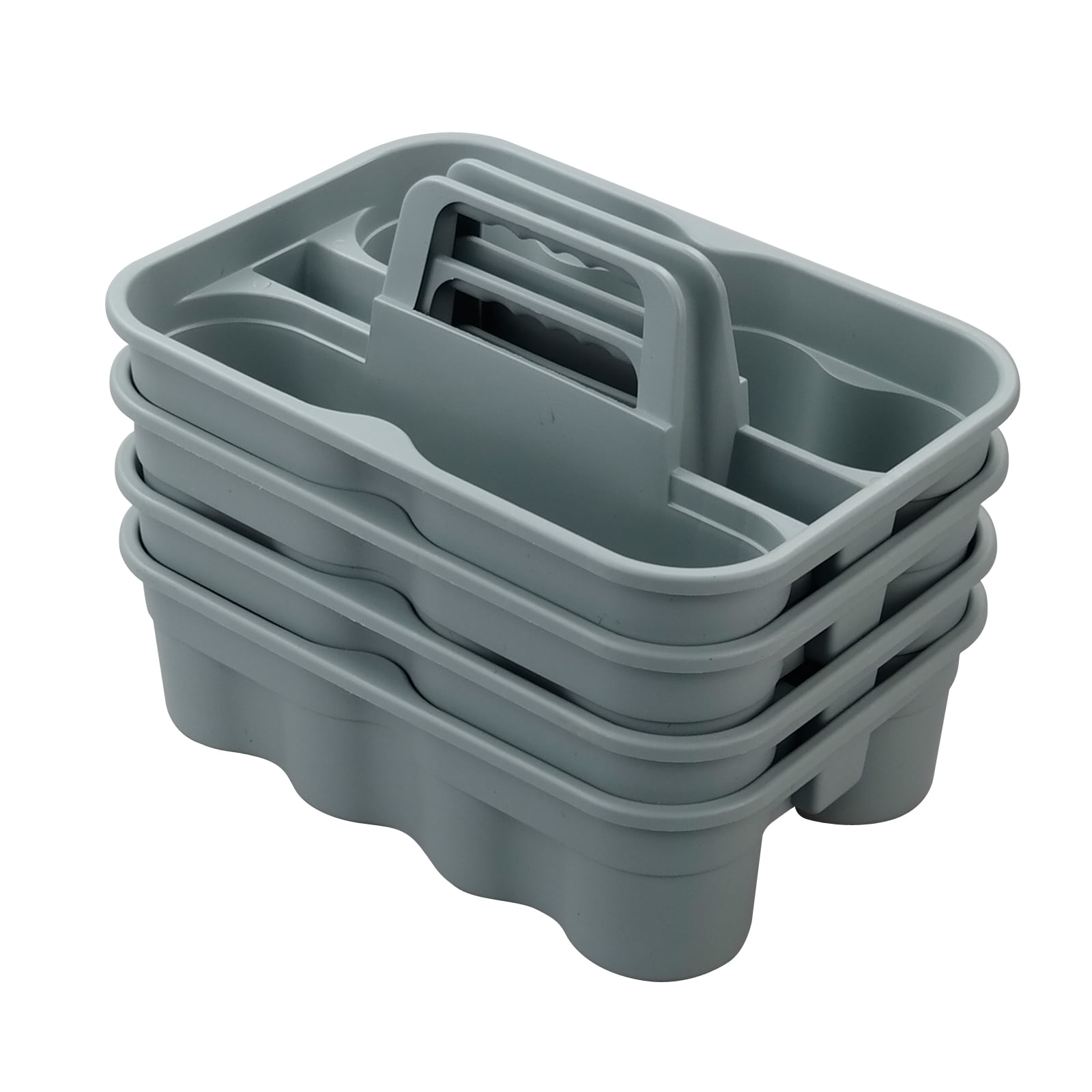 Storage Rack Caddy Kekow 4-Pack Plastic Storage Caddy, Gray Carry Caddy with Handle ...