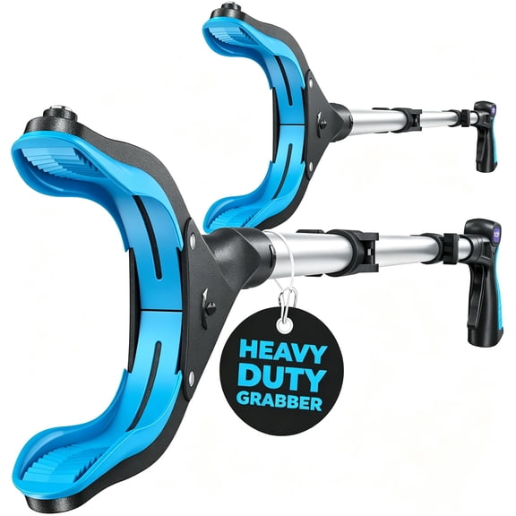 KEKOY Pro 44-inch Reacher Grabber Pickup Tool 2 Pack, Foldable Grabbers for Seniors Heavy Duty Pick Up Trash Stick with Anti-Slip 360° Rotating Jaw, 4" Wide Extended Weed Gripper Claw with Magnet