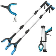 Kekoy 36" Grabber Reaching Tool, 2 Pack Foldable Grabbers for Elderly Grab It Reaching Tool, Long Reacher Grabber Pickup Tool, Magnetic Grabber Reacher Tool, Blue