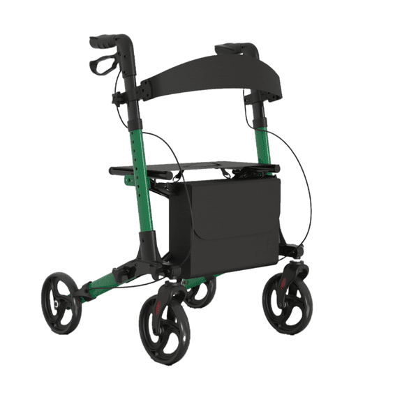 Kekoy Foldable Rollator Walkers for Seniors with Seat, Height Adjustable Handles, 350 lb Capacity, Walker for Mobility Impaired (Yellow)