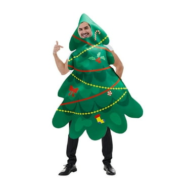 KelaJuan Adults Christmas Costumes Funny Christmas Tree Outfit for Cosplay Masquerade Role-Playing Party Props