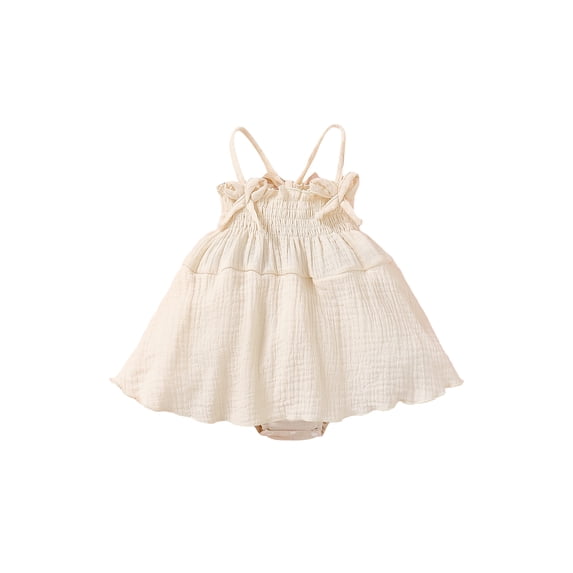 KelaJuan Baby Girl Romper Dress Summer Solid Color Cute Bow Sleeveless Jumpsuit for Newborn Toddler Cute Clothes
