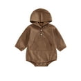 thumbnail image 1 of KelaJuan Baby Girls Boys Sweatshirt Romper Bear Print Hooded Long Sleeve Infant Hoodies Jumpsuits, 1 of 8