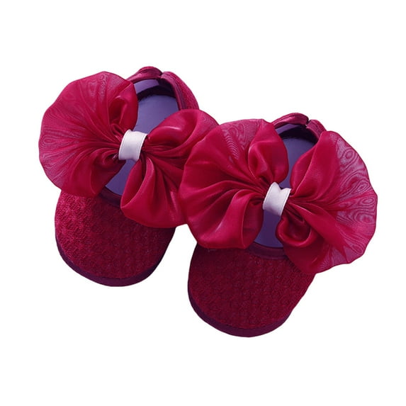 KelaJuan Baby Shoes, Solid Color Walking Shoes Footwear with Big Bowknot for Girls