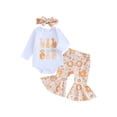 thumbnail image 1 of KelaJuan Big Sister Little Sister Matching Outfits Toddler Long Sleeve Romper/Sweatshirt with Flower Flare Pants and Headband, 1 of 6