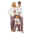 thumbnail image 1 of KelaJuan Christmas Family Matching Pajamas Set, Long Sleeve Cartoon Elk Print Tops with Plaid Pants, 1 of 7