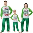 thumbnail image 1 of KelaJuan Christmas Family Pajamas Matching Set Letter Print Long Sleeve Tops and Green Plaid Pants Sleepwear, 1 of 8