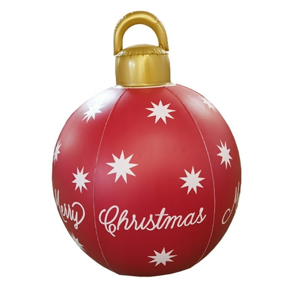 KelaJuan Christmas Outdoor Decorative Inflatable Balloon, Snowflake/Letter Pattern PVC Ball Holiday Home Decoration Hanging Ornament