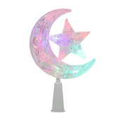 KelaJuan Christmas Tree Topper with Light Stars Moon/Snowflakes Tree Top for Desktop Party Decoration Holiday Supplies