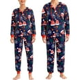 thumbnail image 1 of KelaJuan Couples Christmas Pajama Set Cute Print Hooded Zipper Rompers Loungewear Soft Sleepwear for Women Men Nightwear, 1 of 6