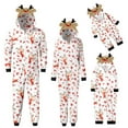thumbnail image 1 of KelaJuan Family Matching Clothes Christmas Sleepwear, Cartoon Elk/Snowman Print Long-Sleeve Zipper Hood One-Piece Jumpsuit, 1 of 7