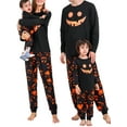 thumbnail image 1 of KelaJuan Family Matching Loungewear, Halloween Grimace Round Collar Long Sleeve Pullover + Long Pants, Patchwork Long Jumpsuit, 1 of 6