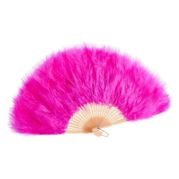 KelaJuan Feather Fan 1920s Vintage Folding Fan Lightweight feather Fans for Burlesque, Dancing Show