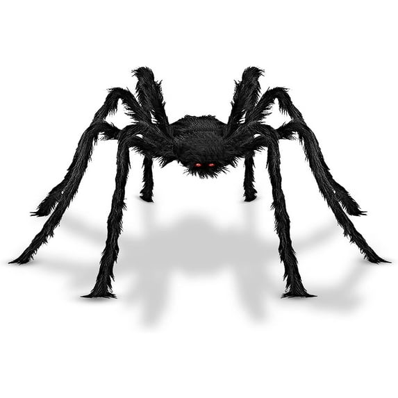 KelaJuan Halloween Spider Decorations, Huge Hairy Scary Halloween Spider Prop, Black Spooky Spider for Indoor Outdoor Yard Decorations