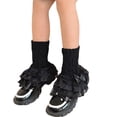 thumbnail image 1 of KelaJuan Kids Girls Lolita Leg Warmers Lace Trim Boots Shoes Cuffs Covers Fall Winter Casual Warm Boot Cover, 1 of 6