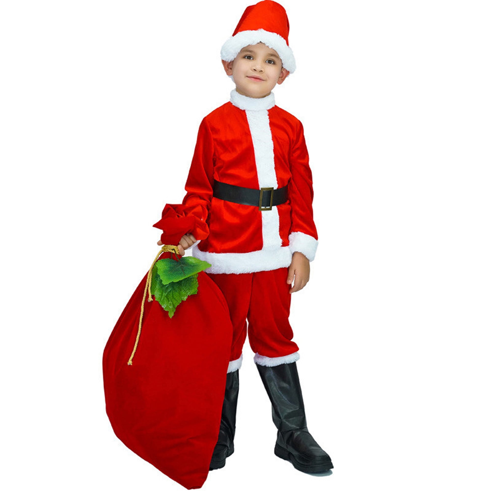 KelaJuan Kids Santa Claus Costume Children Santa Suit Christmas Santa
