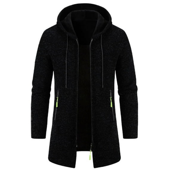 KelaJuan Men Zip Up Knit Cardigan Casual Long Sleeve Side Pockets Sweater Hoodie Knitted Jackets