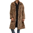 thumbnail image 1 of KelaJuan Men’s Faux Fur Coat Winter Warm Long Sleeve Leopard/Zebra Print Long Jacket Open Front Overcoat, 1 of 6