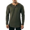 thumbnail image 1 of KelaJuan Men's Spring Autumn Casual T-shirt Solid Color Long Sleeve Crewneck Button Down Shirt Tops, 1 of 6