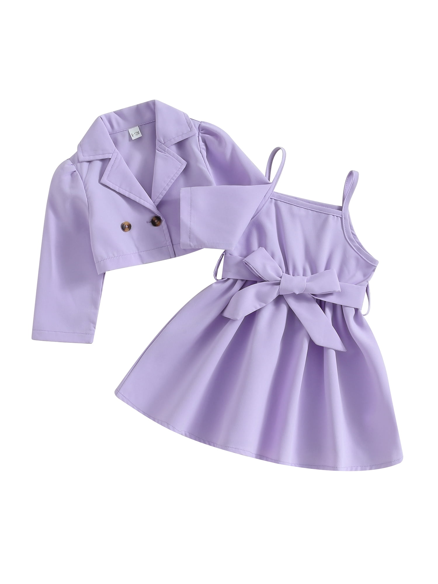 Toddler Girl Lapel Collar Ruffled Double Breasted Belted Coats
