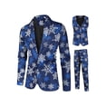 thumbnail image 1 of KelaJuan Tuxedo Suits for Men 3 Piece Regular Fit Suit Snowflake Snowman Print Blazer Jacket Pants Vests Men Suit Set for Christmas, 1 of 6