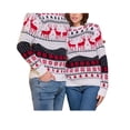 thumbnail image 1 of KelaJuan Unisex Christmas Sweater Winter Couple Long Sleeve Round Neck Reindeer Pattern Classic Fit Knit Tops, 1 of 6