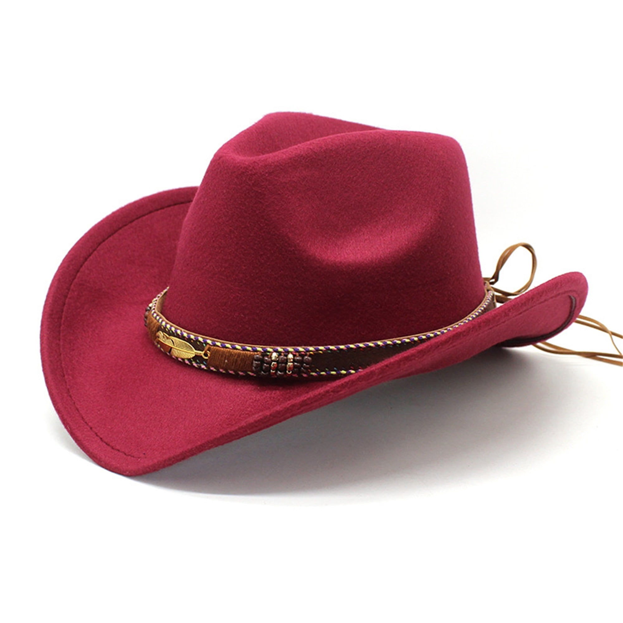 KelaJuan Wide Brim Floppy Hat Western Hat Wool Felt Bowler Cap Classic ...