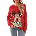 thumbnail image 1 of KelaJuan Women Christmas Sweater Long Sleeve Crew Neck Cartoon Elk Pullover Sweater Winter Sweater, 1 of 6