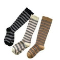 thumbnail image 1 of KelaJuan Women Knee High Socks Retro Striped Print Soft Elastic Tube Socks Knee High Stockings for Streetwear, 1 of 6