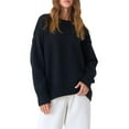 thumbnail image 1 of KelaJuan Women Knit Sweater Long Sleeve Crew Neck Solid Loose Pullover Warm Sweater for Fall Winter, 1 of 6