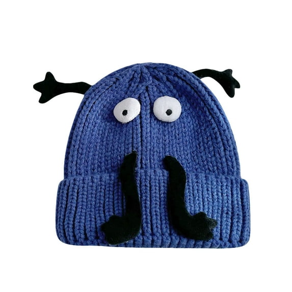 KelaJuan Women Knitted Hat, Cute Soft Cartoon Beanie Funny Warm Winter Cap for Indoor Outdoor