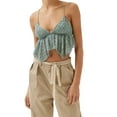 thumbnail image 1 of KelaJuan Women Lace Camisoles Summer Spaghetti Straps Tie-Up V-Neck Sleeveless Sling Tank Crop Tops, 1 of 6