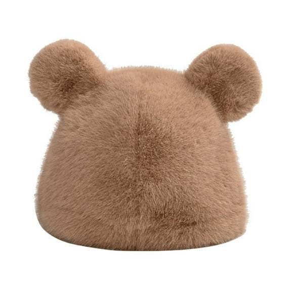 KelaJuan Women Ladies Cute Hats Solid Color Lovely Cartoon Bear Ears Imitation Fur Beanie Cap Autumn Winter Fashion Outdoor Warm Hat