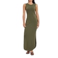 thumbnail image 1 of KelaJuan Women Long Dress, Sleeveless Crew Neck Solid Loose Slit Dress Summer Dress for Casual Daily, 1 of 6