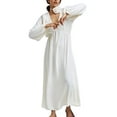 thumbnail image 1 of KelaJuan Women Long Dress Solid Color V-Neck Long Sleeve Dress Spring Fall Tie-Up Backless Holiday Evening Party Dress, 1 of 6