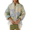 thumbnail image 1 of KelaJuan Women Quilted Jacket Casual Floral Print Long Sleeve Open Front Cardigan for Fall Clothes Outwear Streetwear, 1 of 6