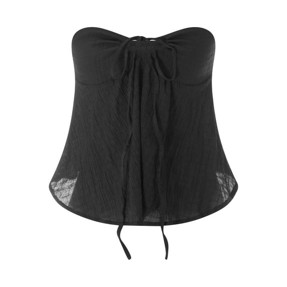 KelaJuan Women Ruffle Hem Cami Crop Top Sleeveless V Neck Spaghetti Strap Tank Top Cute Summer Camisole Going Out Tops