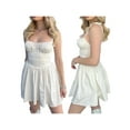 thumbnail image 1 of KelaJuan Women Slip Dress, Sleeveless Tie-up Square Neck Backless A-line Dress Summer Mini Dress, 1 of 7