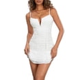 thumbnail image 1 of KelaJuan Women Slip Dress, Spaghetti Straps Lace Patchwork Slim Fit Bodycon Dress Summer Mini Dress, 1 of 6