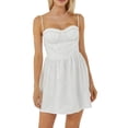 thumbnail image 1 of KelaJuan Women Summer Casual A-line Dress Rhinestone Patchwork Cross Tie-Up Backless Mini Dress Fashion Sleeveless Cami Dress, 1 of 6