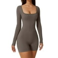 thumbnail image 1 of KelaJuan Women Summer Shorts Jumpsuit Casual Solid Color Long Sleeve Bodysuit Playsuit Romper Fashion Clothes Club Streetwear, 1 of 5