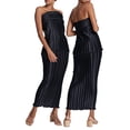 thumbnail image 1 of KelaJuan Women Summer Skirts Outfits Solid Color Boat Neck Strapless Backless Tube Tops Long Skirt 2 Pieces Clothes Set, 1 of 7